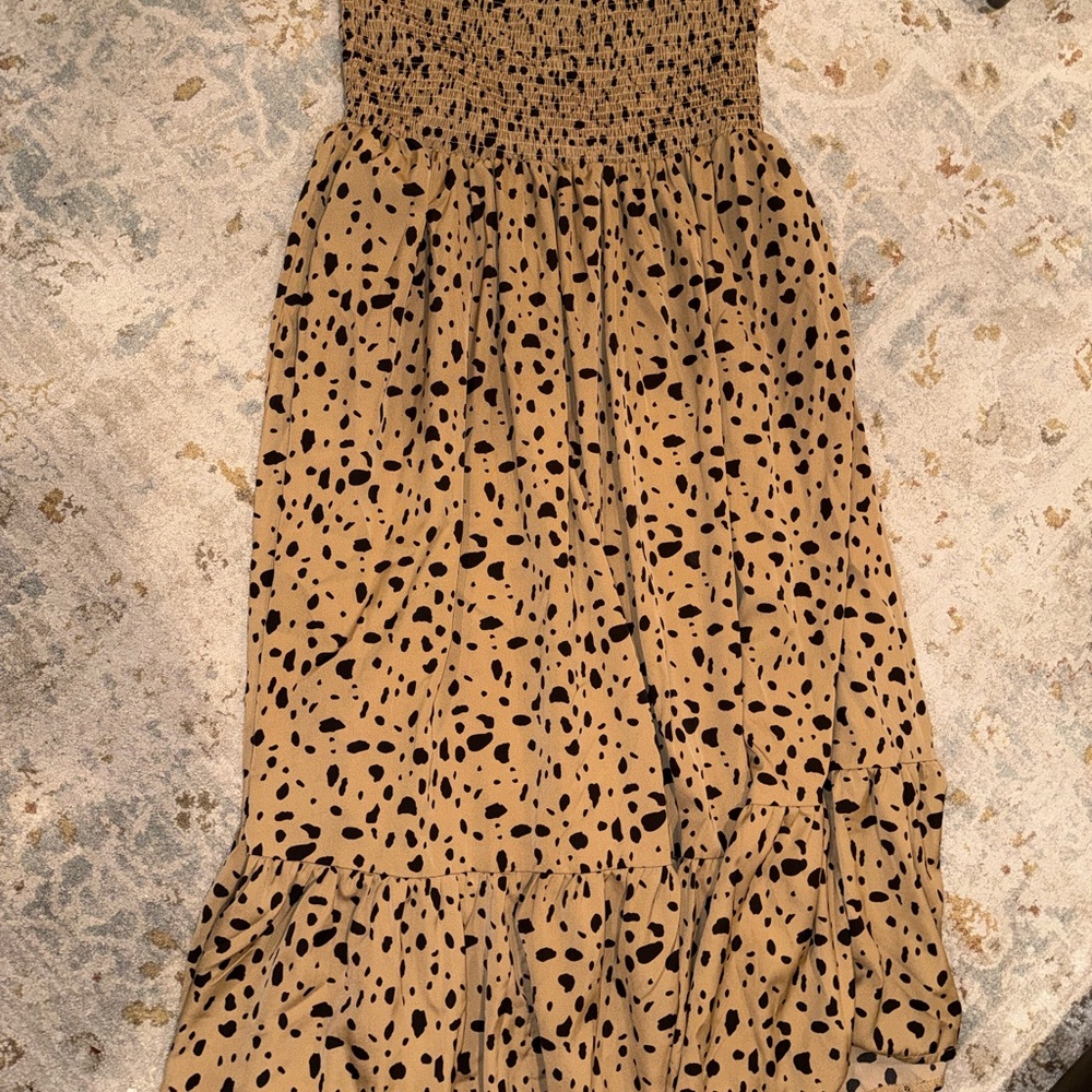 SHEIN Brown and Black Spotted Dress